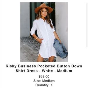 NWT VICI White Pocketed Shirtdress